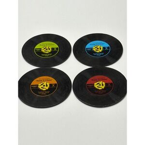 The Watermarks Keep It Clean Vinyl Record Coasters Set 4 1981 Household Records
